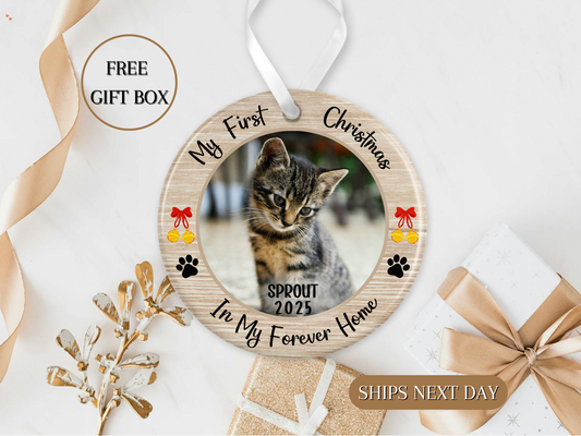 Custom Cats First Christmas ornaments
