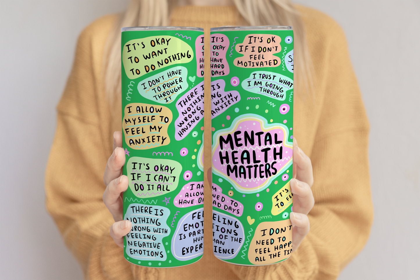 Mental Health Tumbler ,Daily Affirmations Tumbler, 20oz Daily affirmations tumbler , gift for her, best friend tumbler,mental breakdown