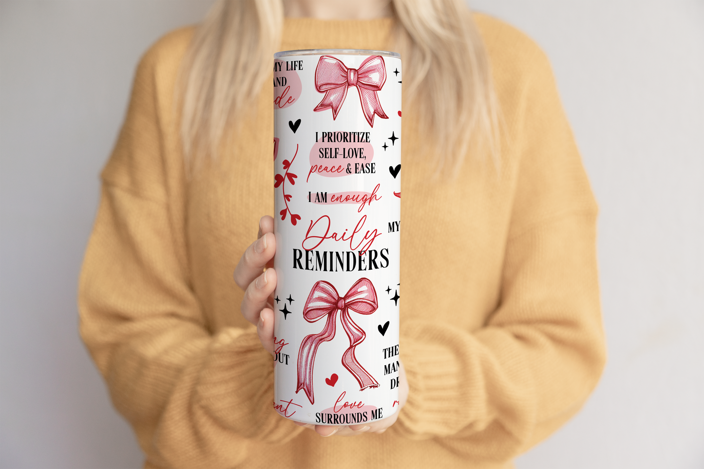 Soft Girl Era 20oz tumbler, Daily Reminder Affirmations tumbler ,Positive Affirmations tumbler, Daily Affirmations tumbler, Affirmation Mug, Law Of Attraction