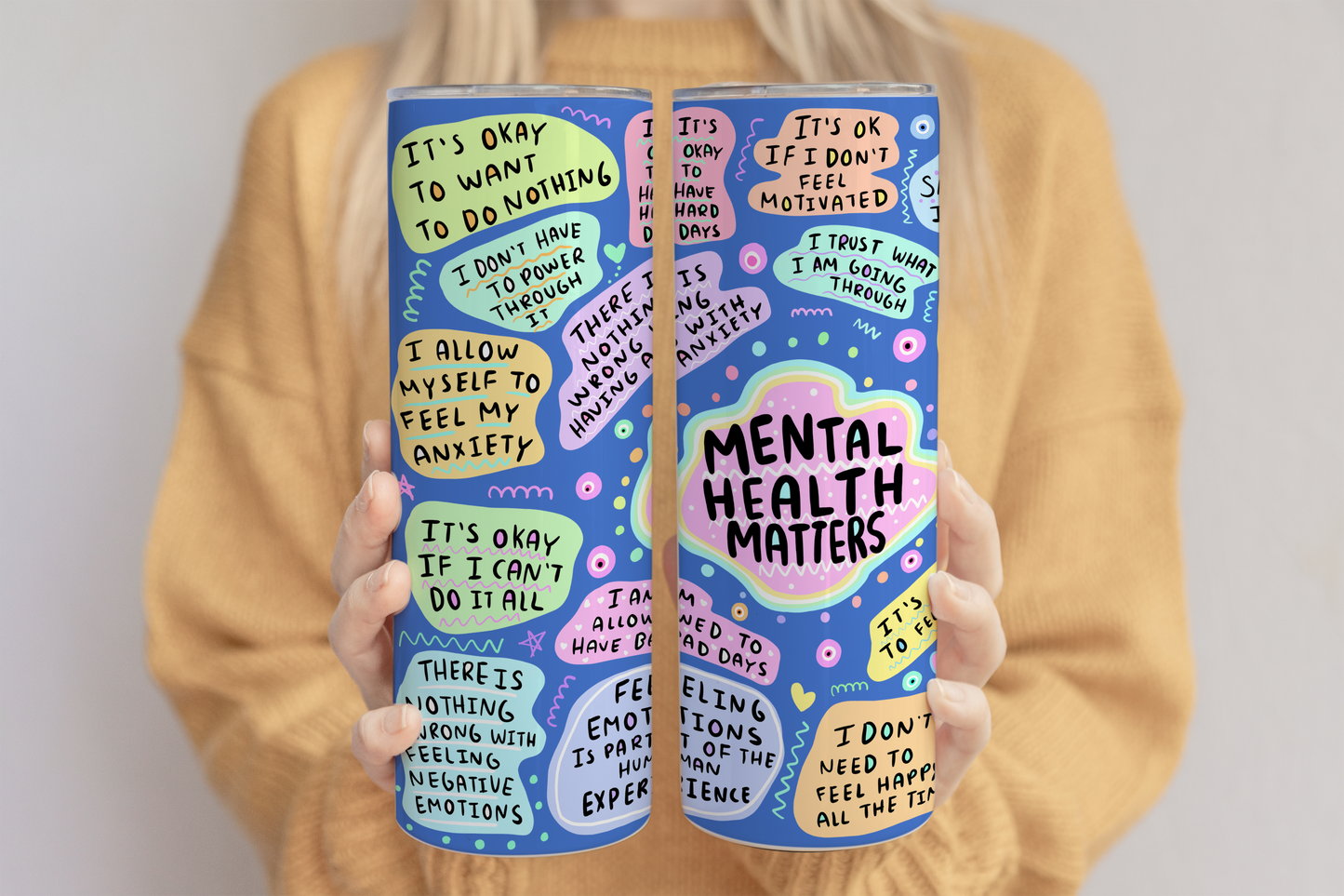 Mental Health Tumbler ,Daily Affirmations Tumbler, 20oz Daily affirmations tumbler , gift for her, best friend tumbler,mental breakdown