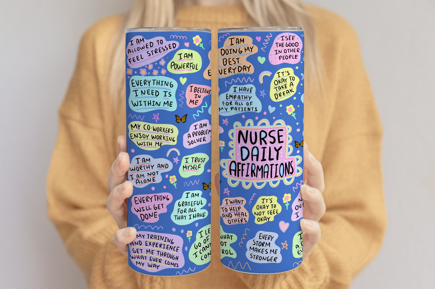 Nurse Affirmation Tumbler ,Daily Affirmations Tumbler, 20oz Daily affirmations tumbler