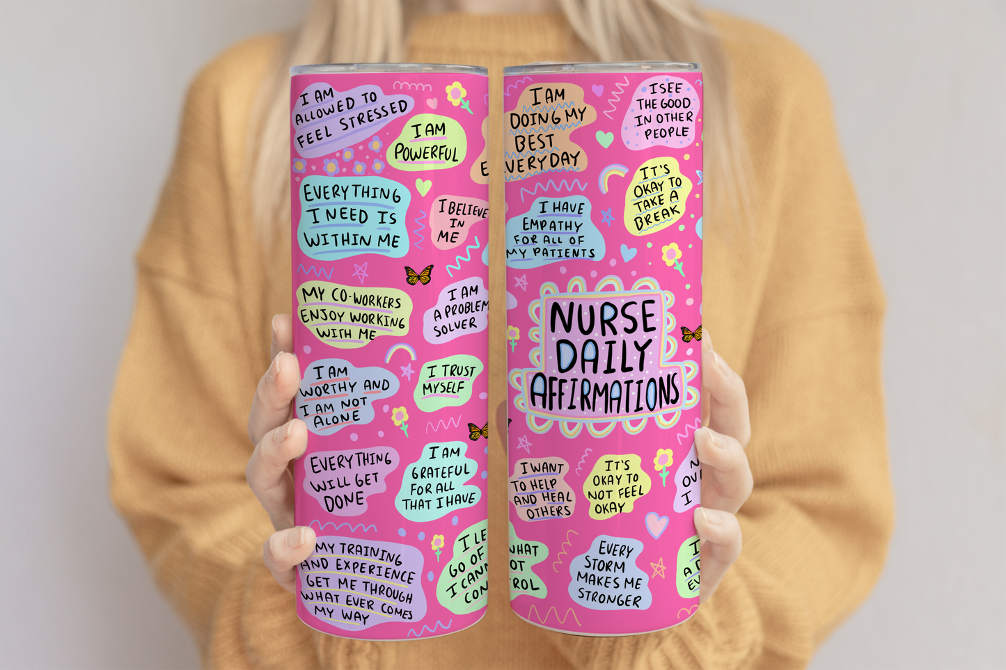 Nurse Affirmation Tumbler ,Daily Affirmations Tumbler, 20oz Daily affirmations tumbler