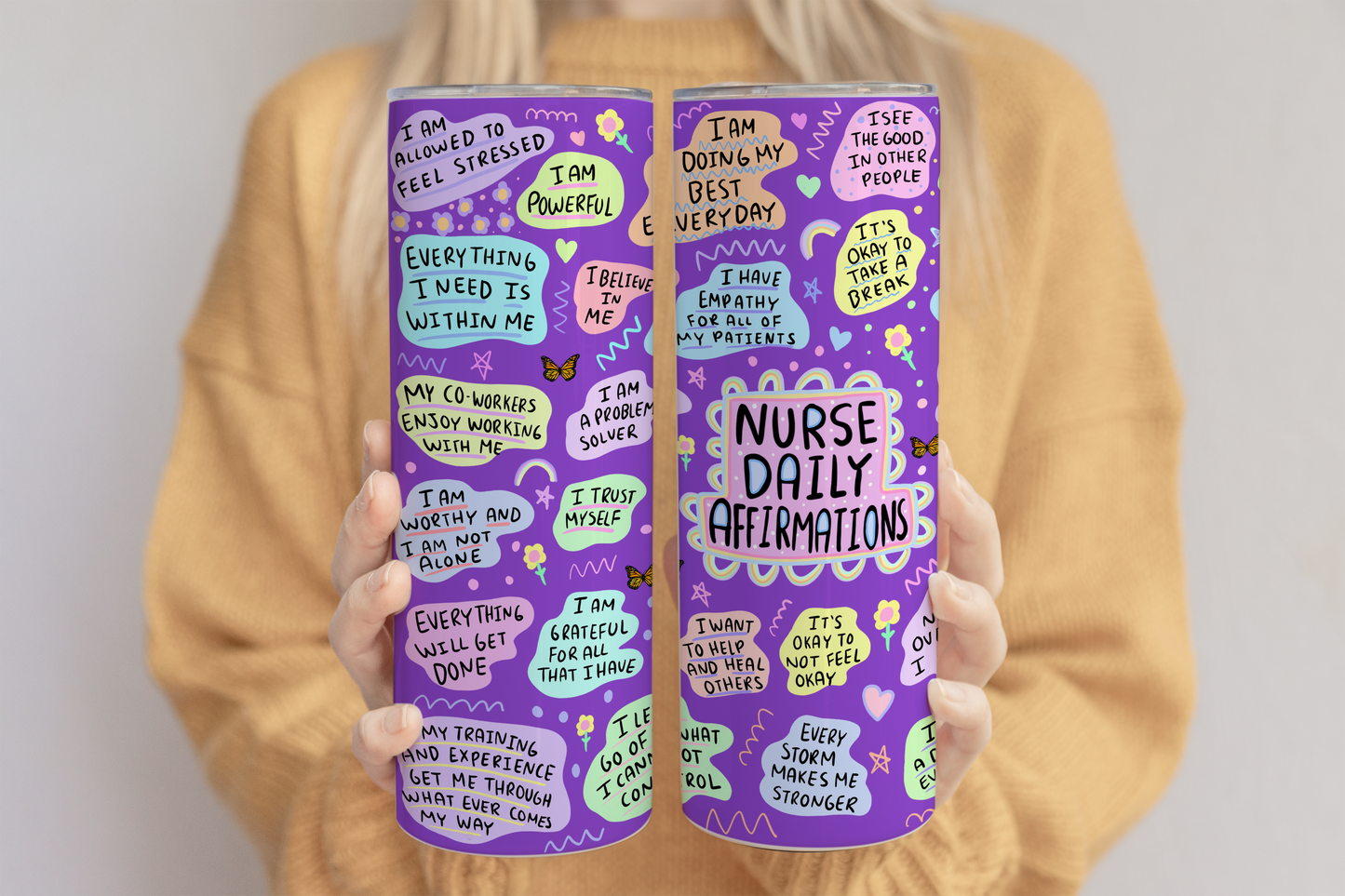 Nurse Affirmation Tumbler ,Daily Affirmations Tumbler, 20oz Daily affirmations tumbler