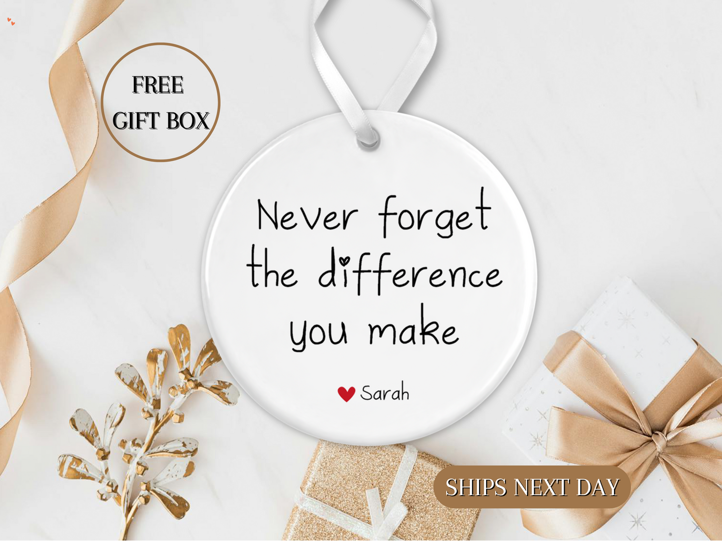 Thank you Christmas ornament