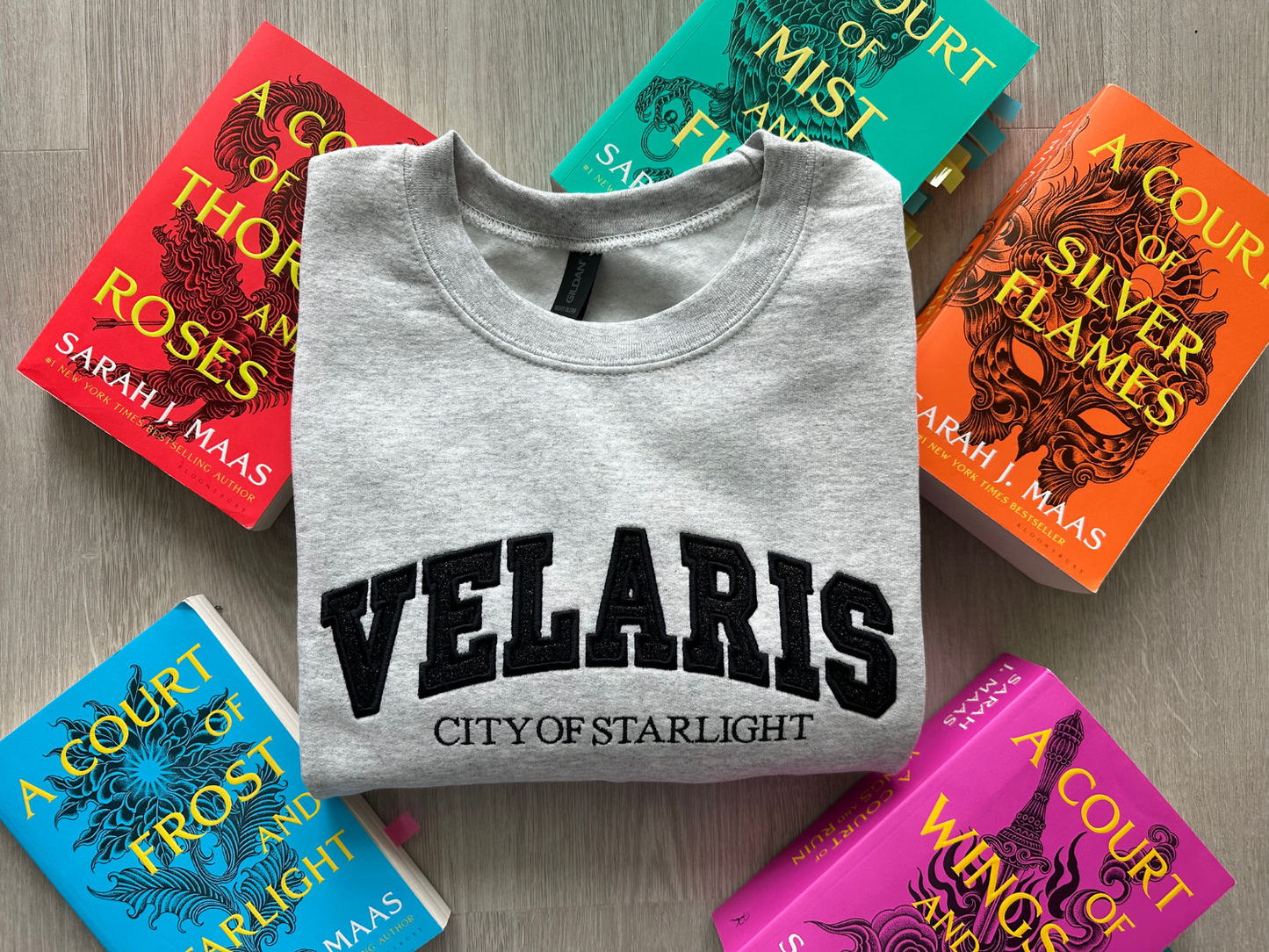 Velaris embroidered sweatshirt, city of starlight , SJM sweater, velaris, ACOTAR sweatshirt,Embroidered Sweatshirt