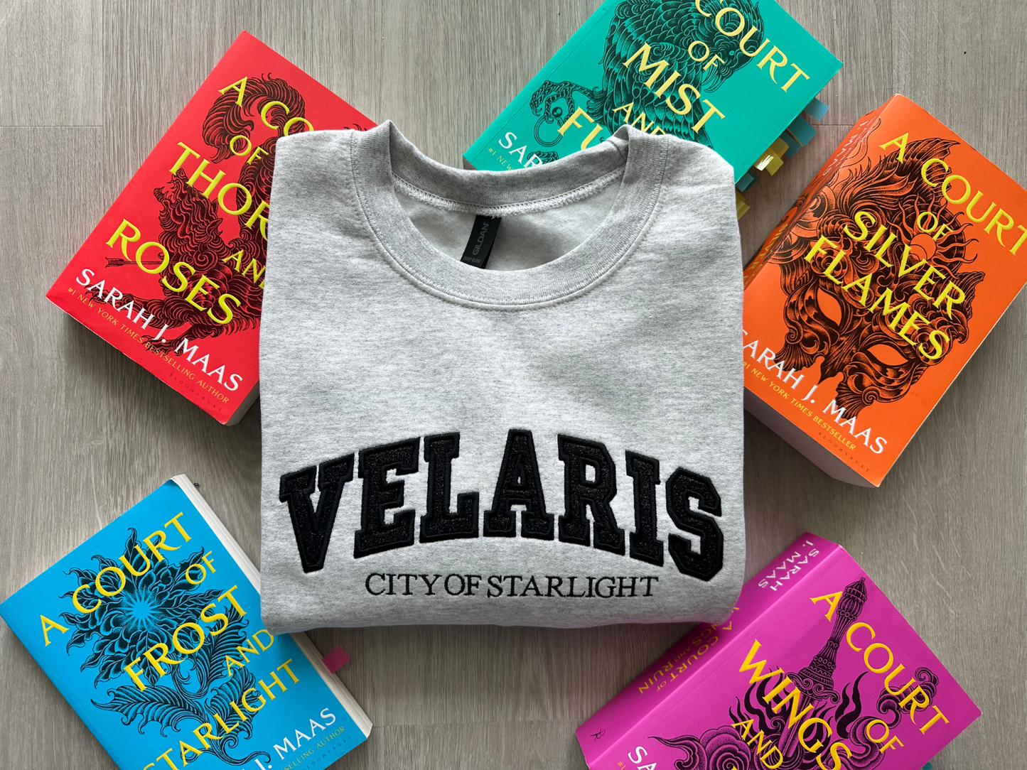 Velaris embroidered sweatshirt, city of starlight , SJM sweater, velaris, ACOTAR sweatshirt,Embroidered Sweatshirt