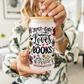 Just a Girl Who Loves Books 16oz Libbey Glass Can - Book Lover Floral Tumbler with Bamboo Lid and Straw, Perfect Gift for Readers"