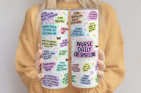 Nurse Affirmation Tumbler ,Daily Affirmations Tumbler, 20oz Daily affirmations tumbler