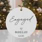 Personalized Engagement Ornament – Engaged Christmas Keepsake 2025 – Custom Engaged Date Gift for Couples
